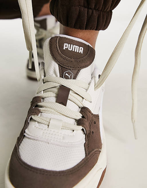 Бело-коричневые кроссовки Puma 180