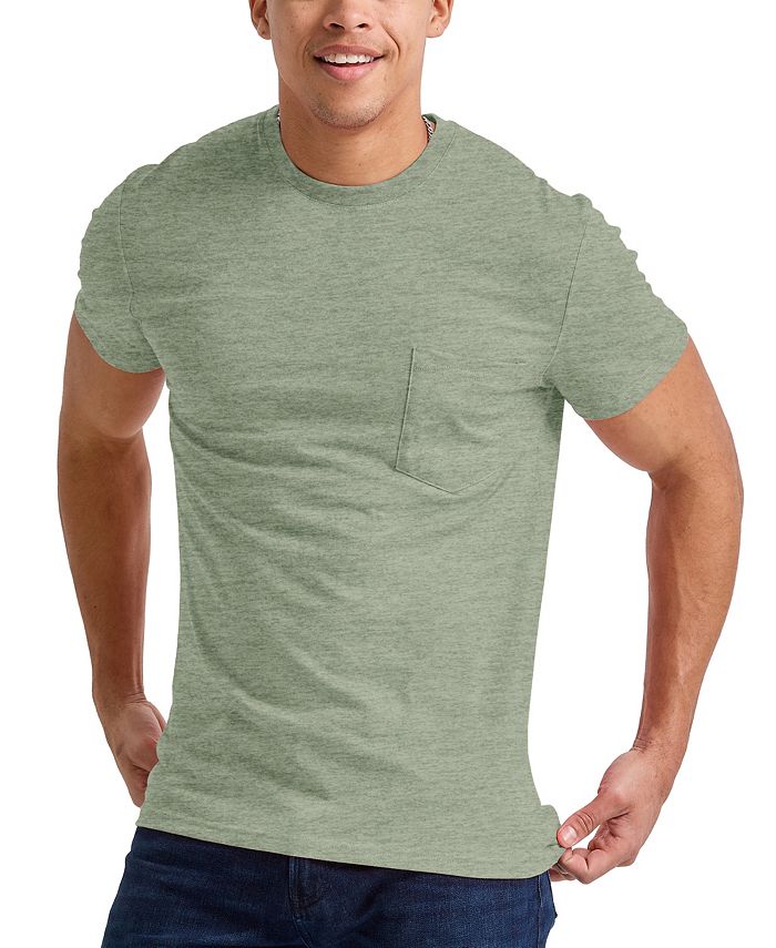 Мужская футболка Originals Tri-Blend с короткими рукавами и карманами Hanes, цвет Green мужская оригинальная хлопковая футболка с короткими рукавами и карманами hanes цвет cactus u s grown cotton