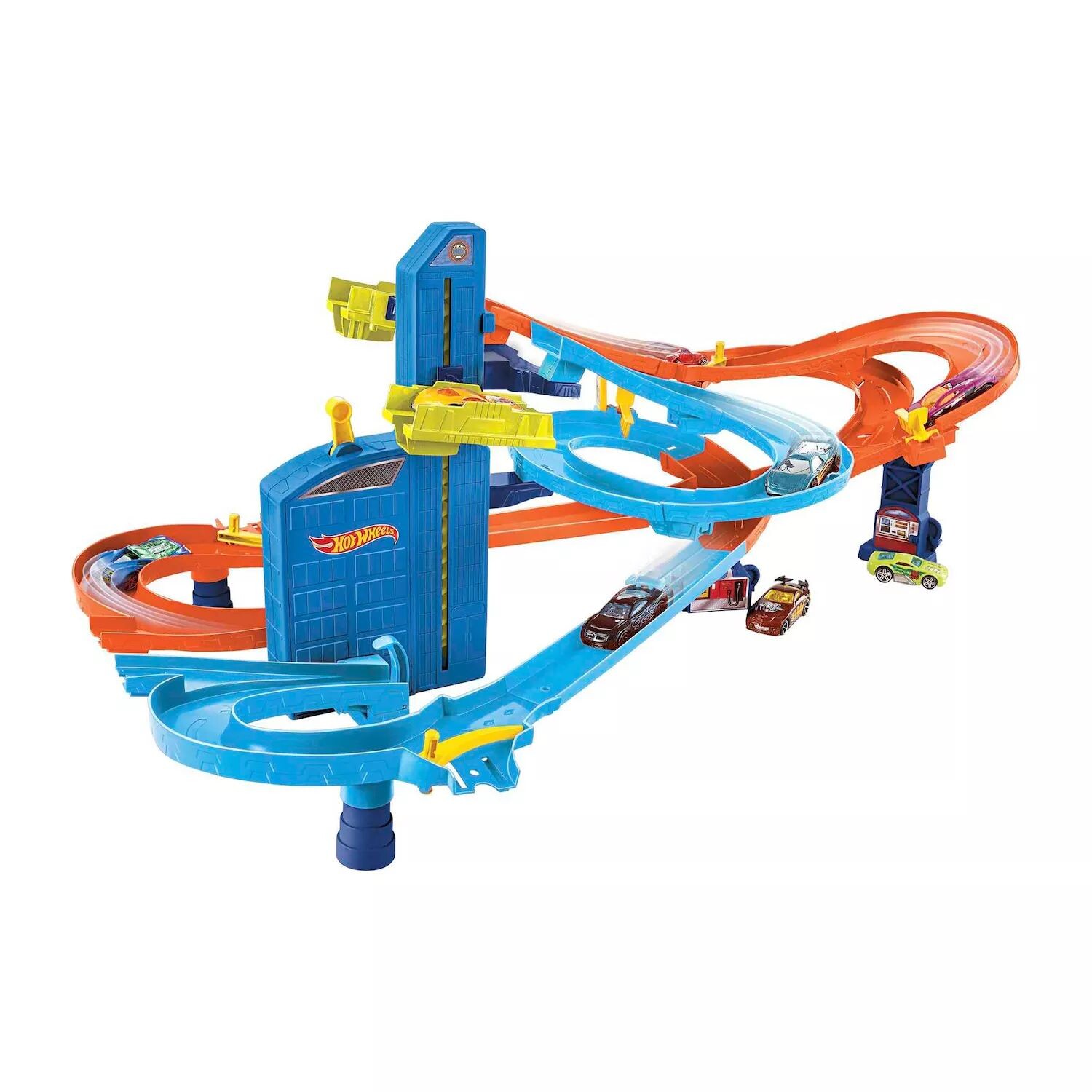 

Игровой набор Hot Wheels Auto Lift Expressway Track и игрушечные машинки Mattel