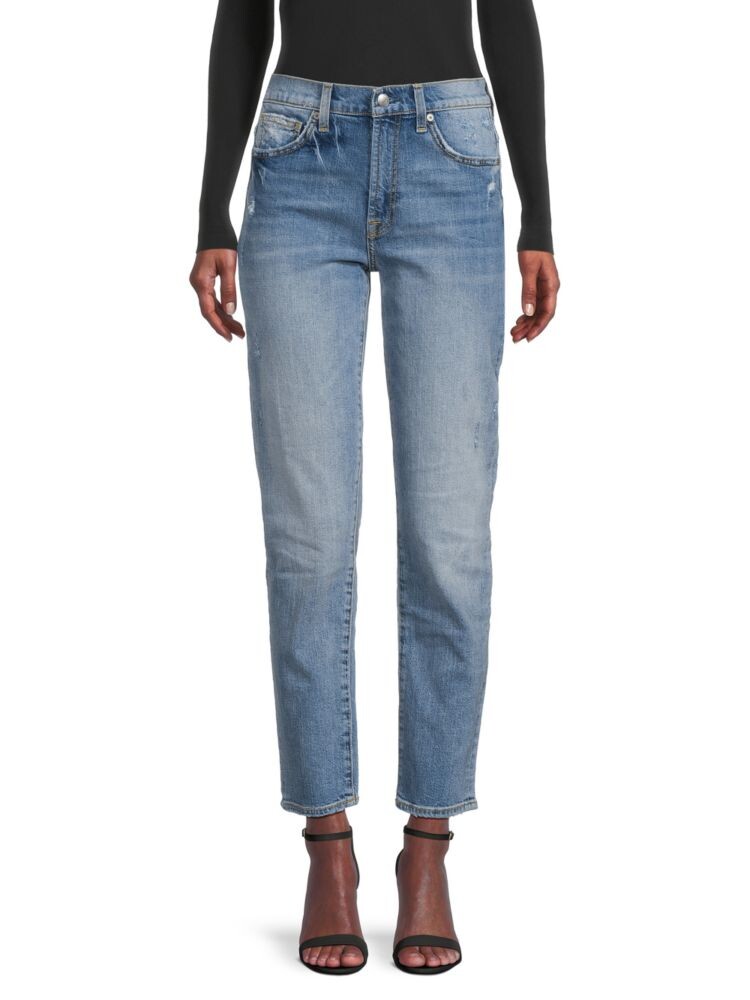 

Джинсы прямого кроя с высокой посадкой Peggi 7 For All Mankind, цвет Fig Leaf Blue
