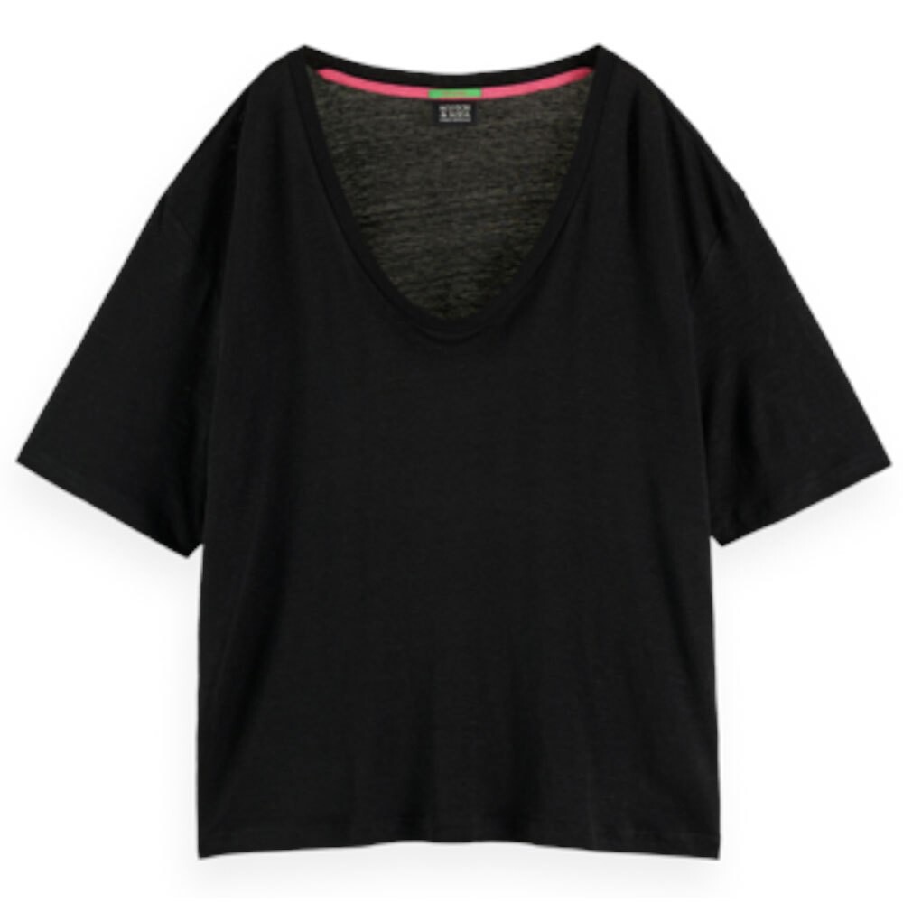 

Футболка Scotch & Soda Soft Short Sleeve V Neck, черный