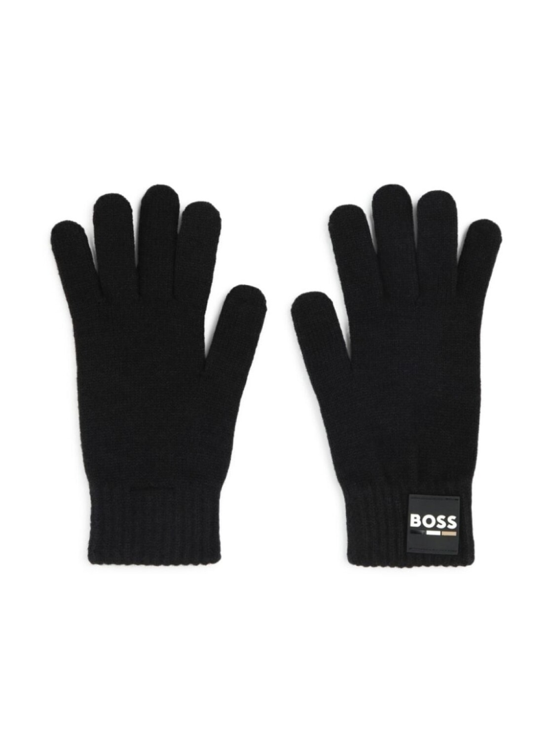 

Перчатки в рубчик с логотипом BOSS Kidswear, черный
