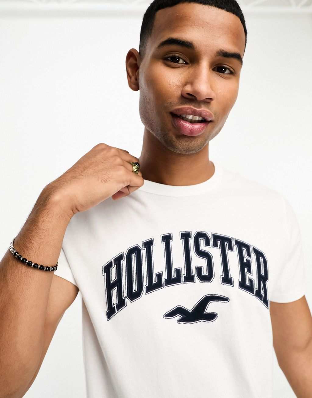 

Белая футболка с логотипом университета Hollister, Белый