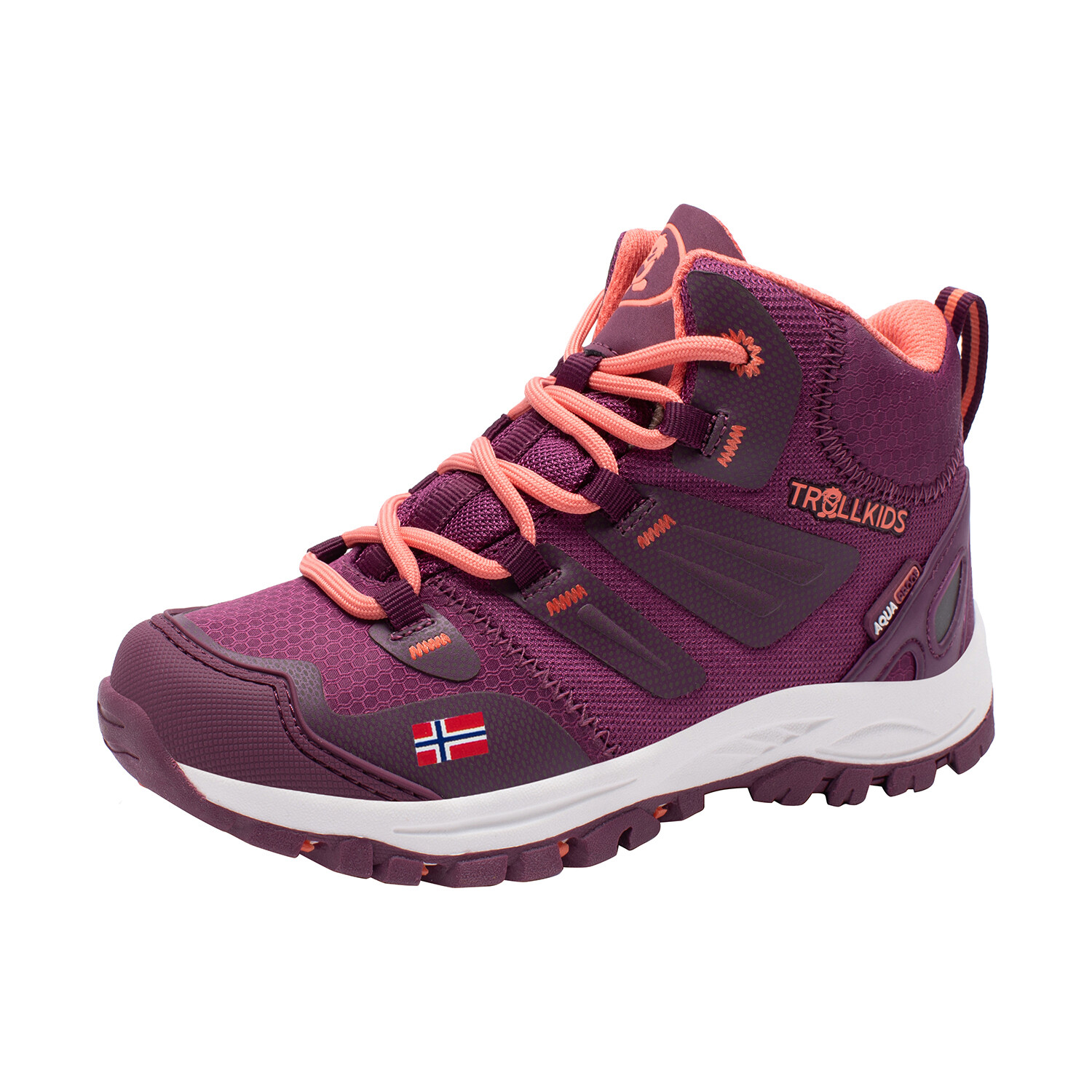 

Кроссовки Trollkids Hiker Mid Rondane, цвет Maulbeere/Pfirsich