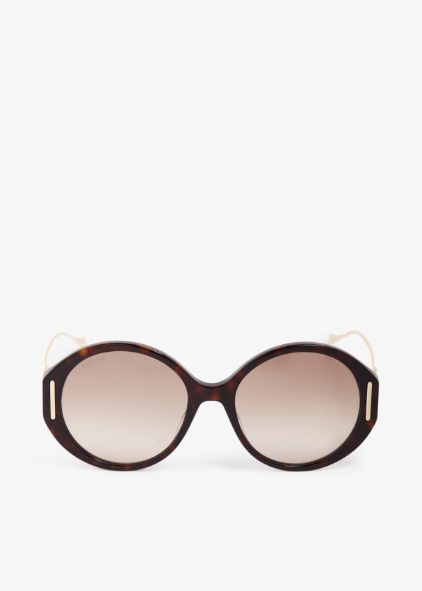 Солнцезащитные очки Gucci Round Frame, коричневый seemfly ultralight round frame glasses frame women