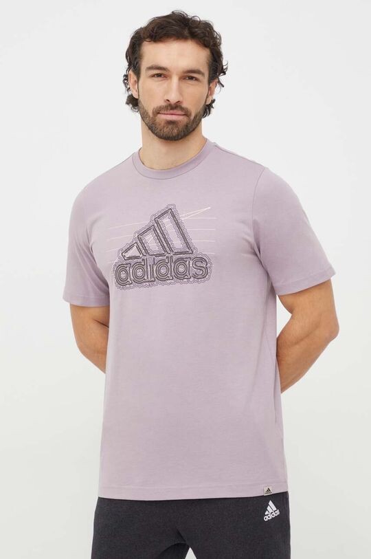 

Хлопковая футболка adidas, фиолетовый