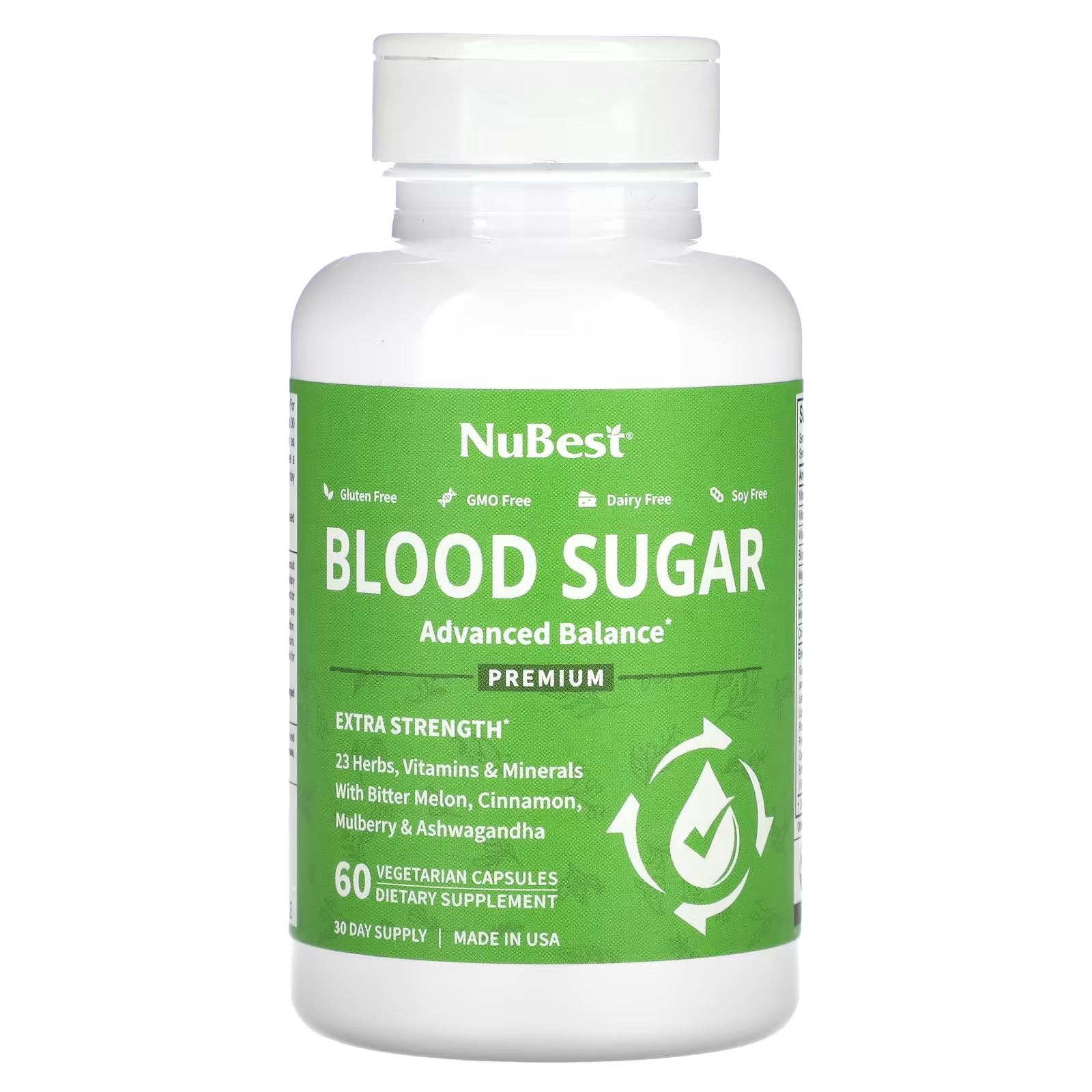 Пищевая добавка NuBest уровень сахара в крови, 60 вегетарианских капсул препарат регулирующий уровень сахара в крови pharmovit insulinmed poziom cukru 60 шт