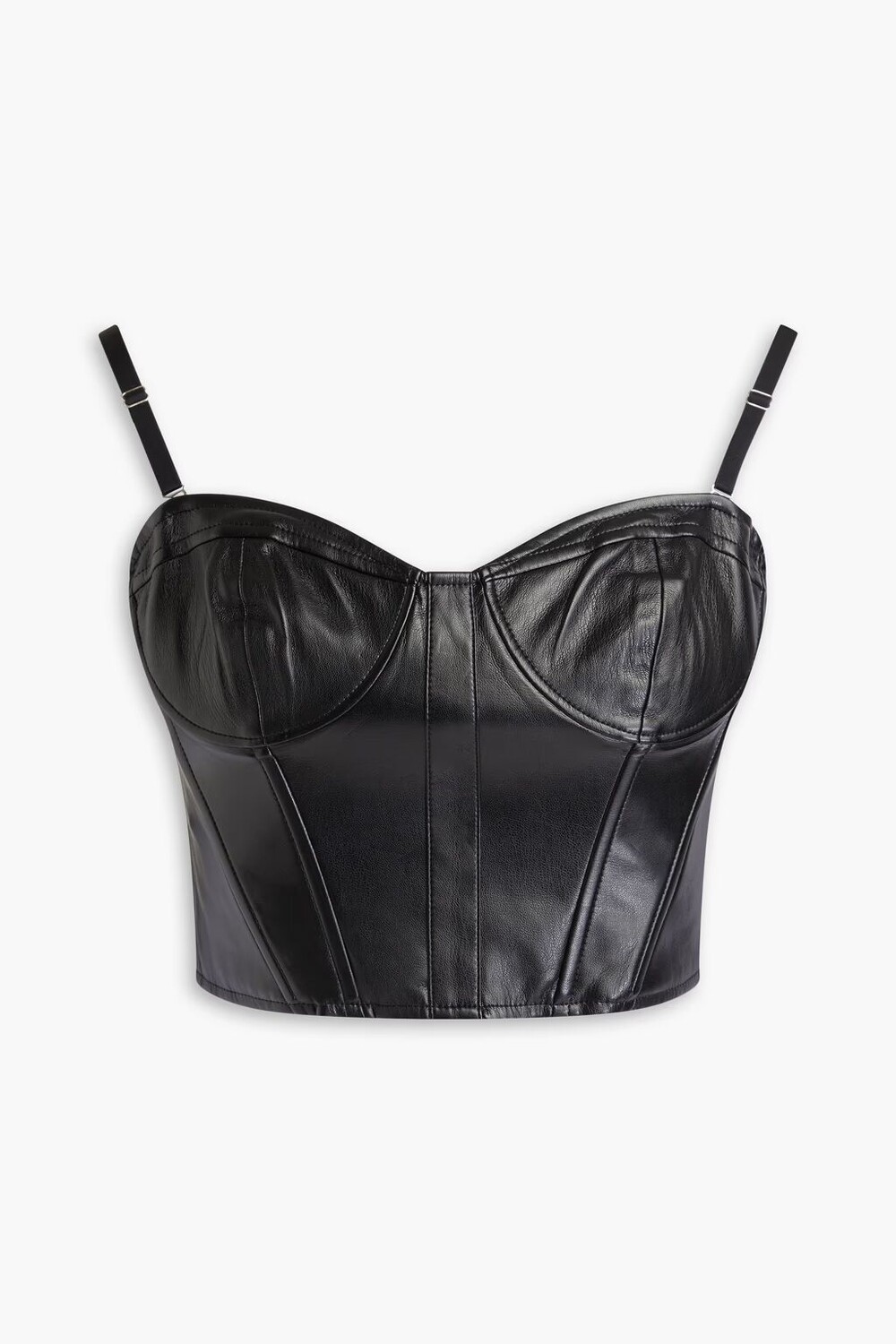 

Укороченный топ-бюстье Elloise из искусственной эластичной кожи Cami Nyc, черный