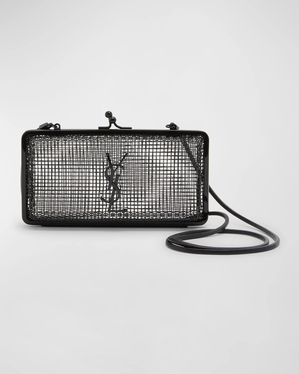 

Металлическая сумка через плечо YSL Monogram Evening Cage Saint Laurent, цвет Black