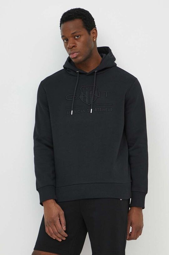 

Хлопковая толстовка Gant, черный
