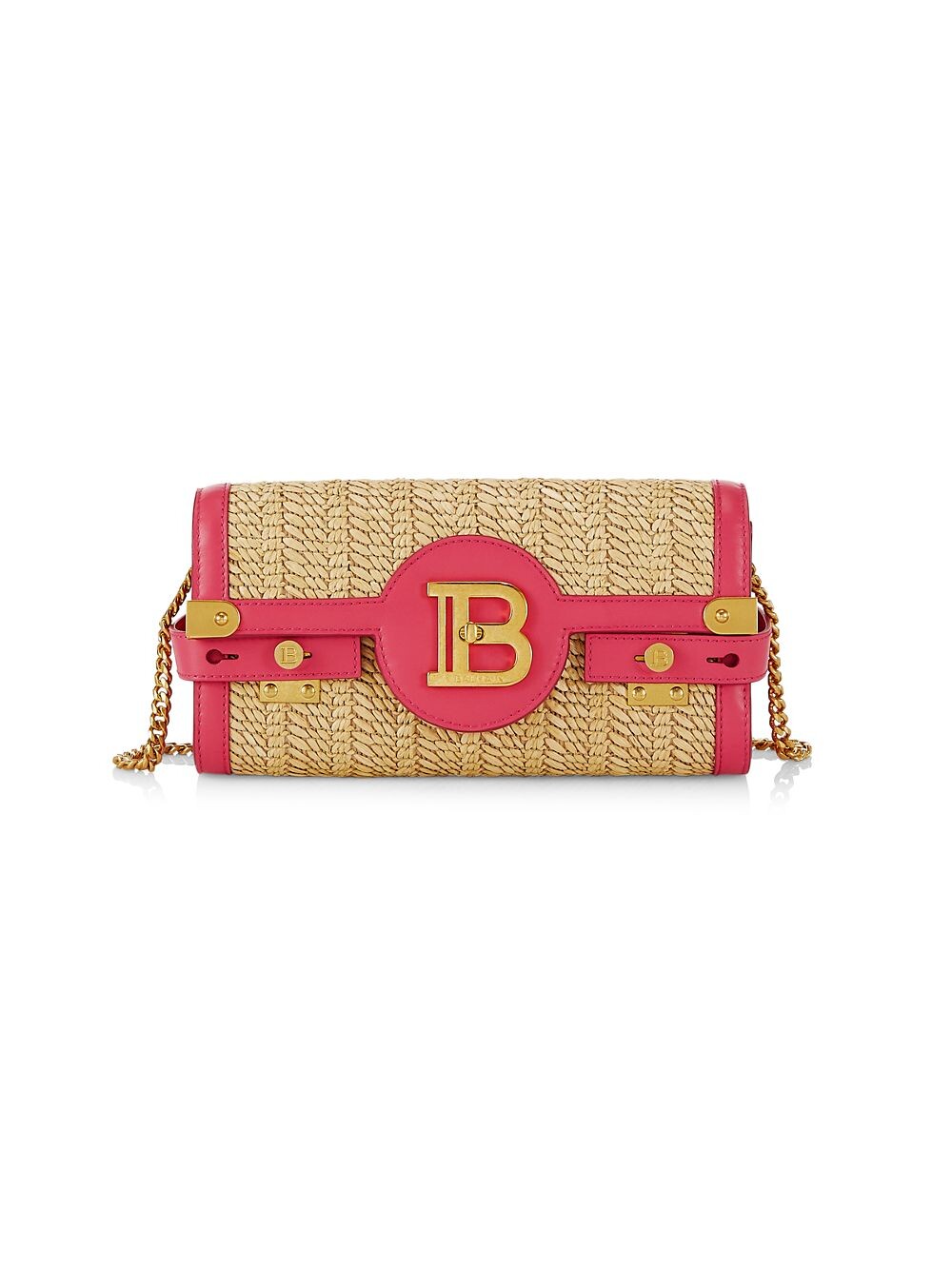 

Сумка на плечо B-Buzz 23 из рафии с кожаной отделкой Balmain