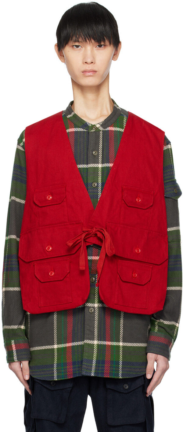 

Engineered Garments Красный жилет из птицы