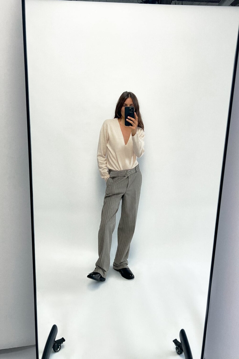 

Шерстяной вязаный свитер ZARA, песочный, Бежевый