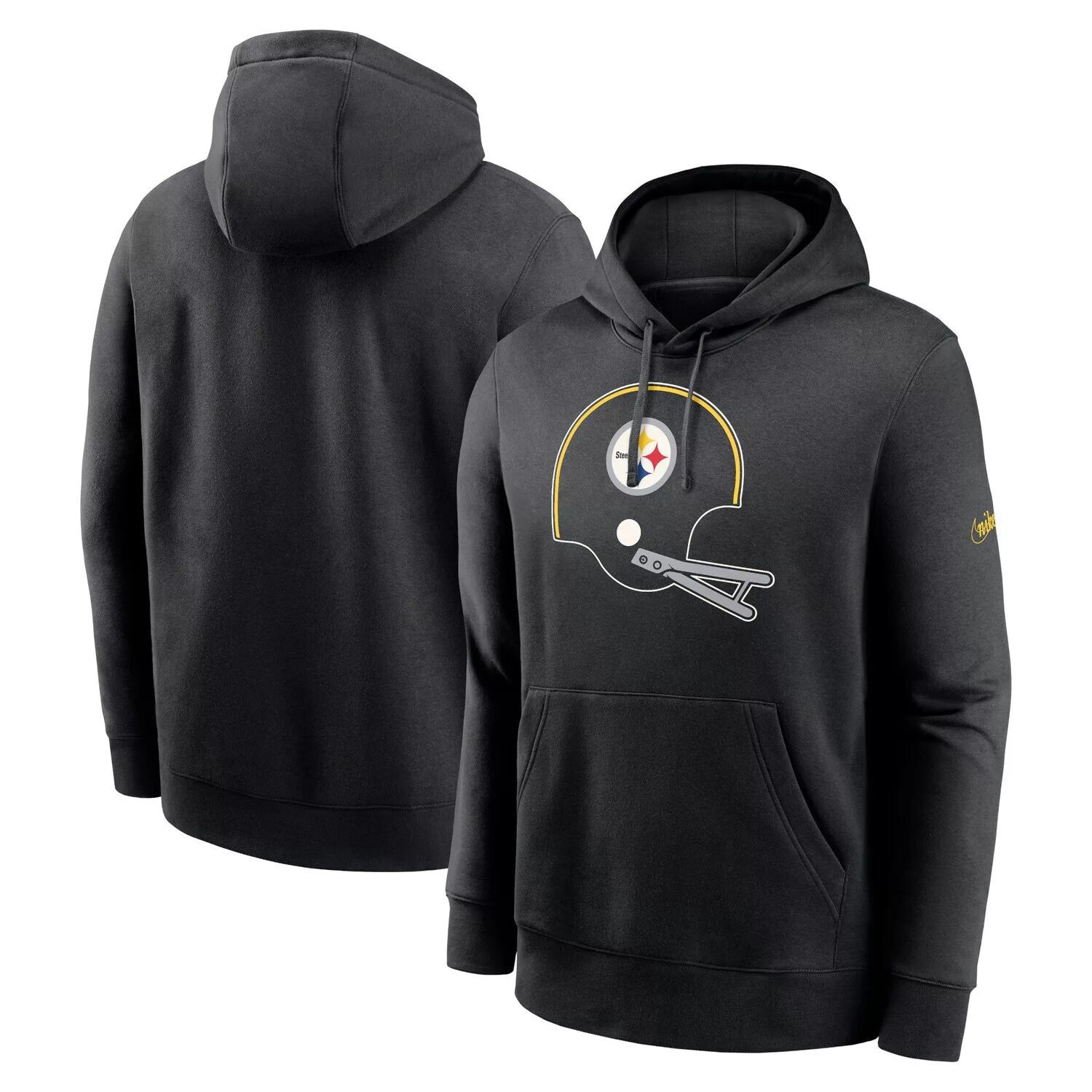 

Мужской черный пуловер с капюшоном Pittsburgh Steelers Rewind Club Nike