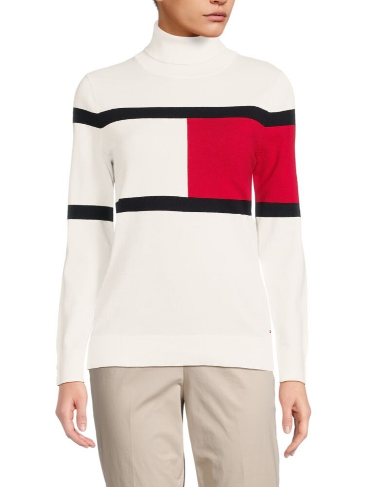 

Свитер с цветными блоками Stella с флагом Tommy Hilfiger, цвет Ivory Multi