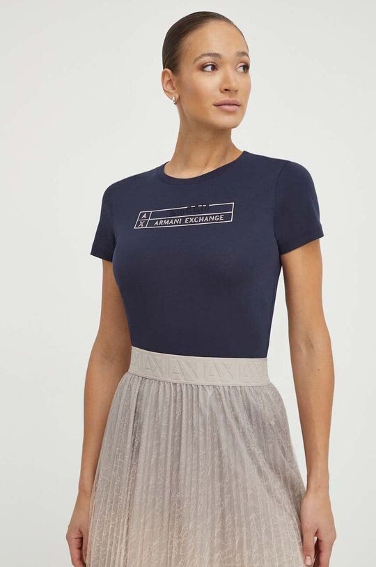 

Хлопковая футболка Armani Exchange, темно-синий