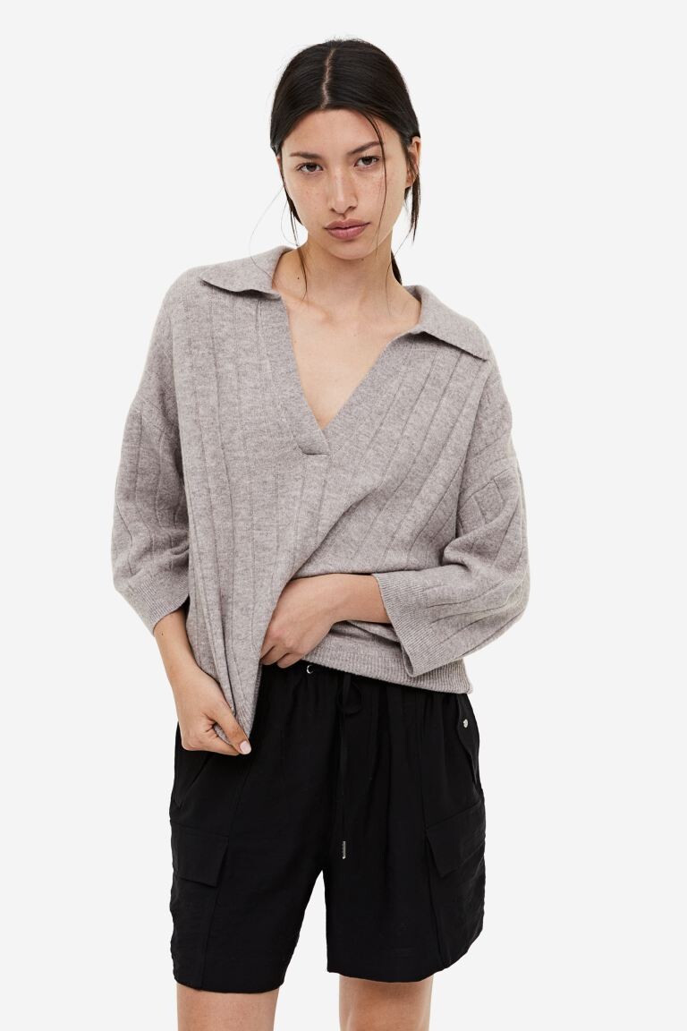 

Свитер с воротником и рубчиком H&M