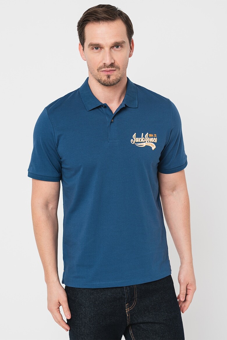 

Футболка с воротником и логотипом Jack & Jones, синий