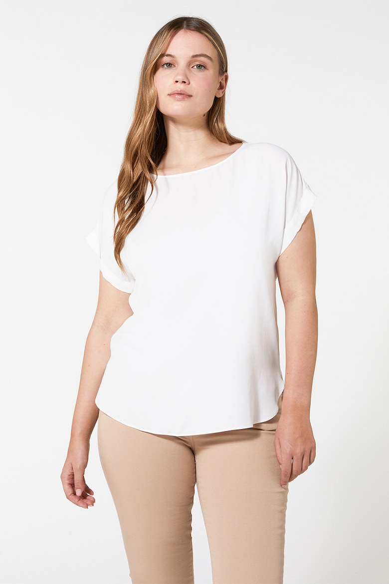 Блузка с короткими рукавами Elena Mirò, белый рубашка с пышными рукавами elena mirò белый