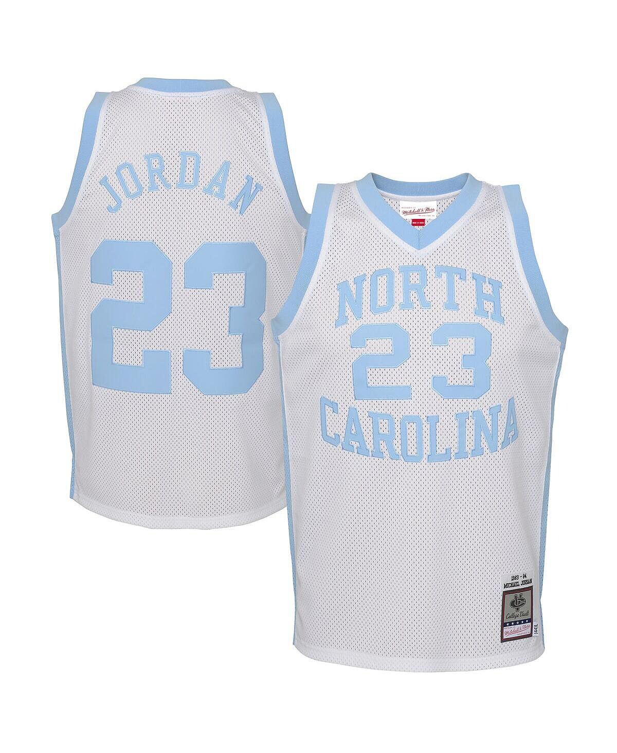 

Белая футболка Big Boys Michael Jordan Tar Heels из Северной Каролины 1983/84 года, подлинная майка игрока в отставке Mitchell & Ness