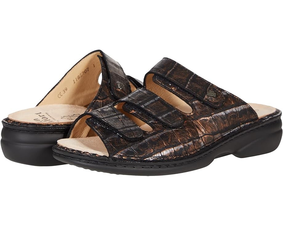 

Сандалии Finn Comfort Cisano, цвет Copper/Schwarz Dalia/Balena Stretch