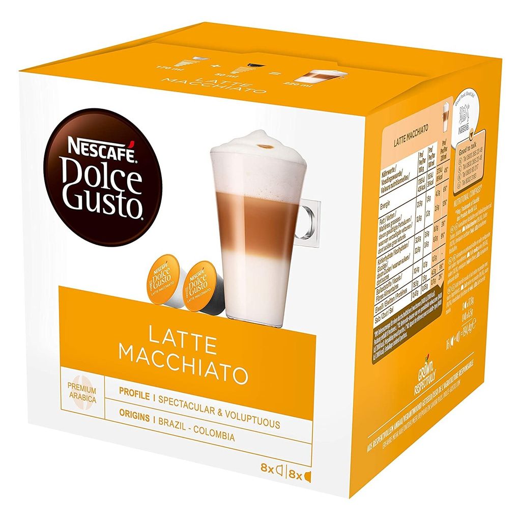 

Nescafé Dolce Gusto Latte Macchiato, кофе, кофейная капсула, 16 капсул (8 порций)