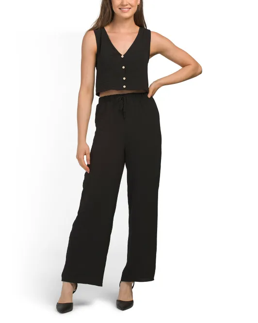 

Комплект из 2 жилетов и брюк с воздушным потоком Kali Fashions, черный