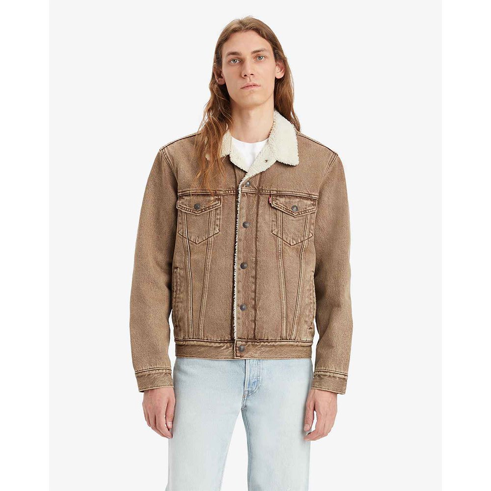 цена Куртка Levi´s Type 3 Sherpa Denim, коричневый