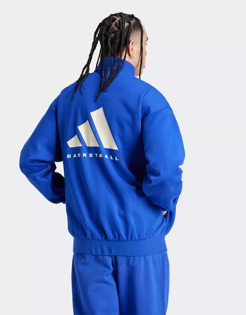 

Синяя толстовка на молнии adidas Basketball adidas performance