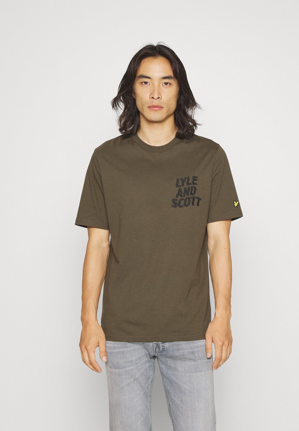 

Футболка с принтом Ripple Logo Lyle & Scott, цвет olive