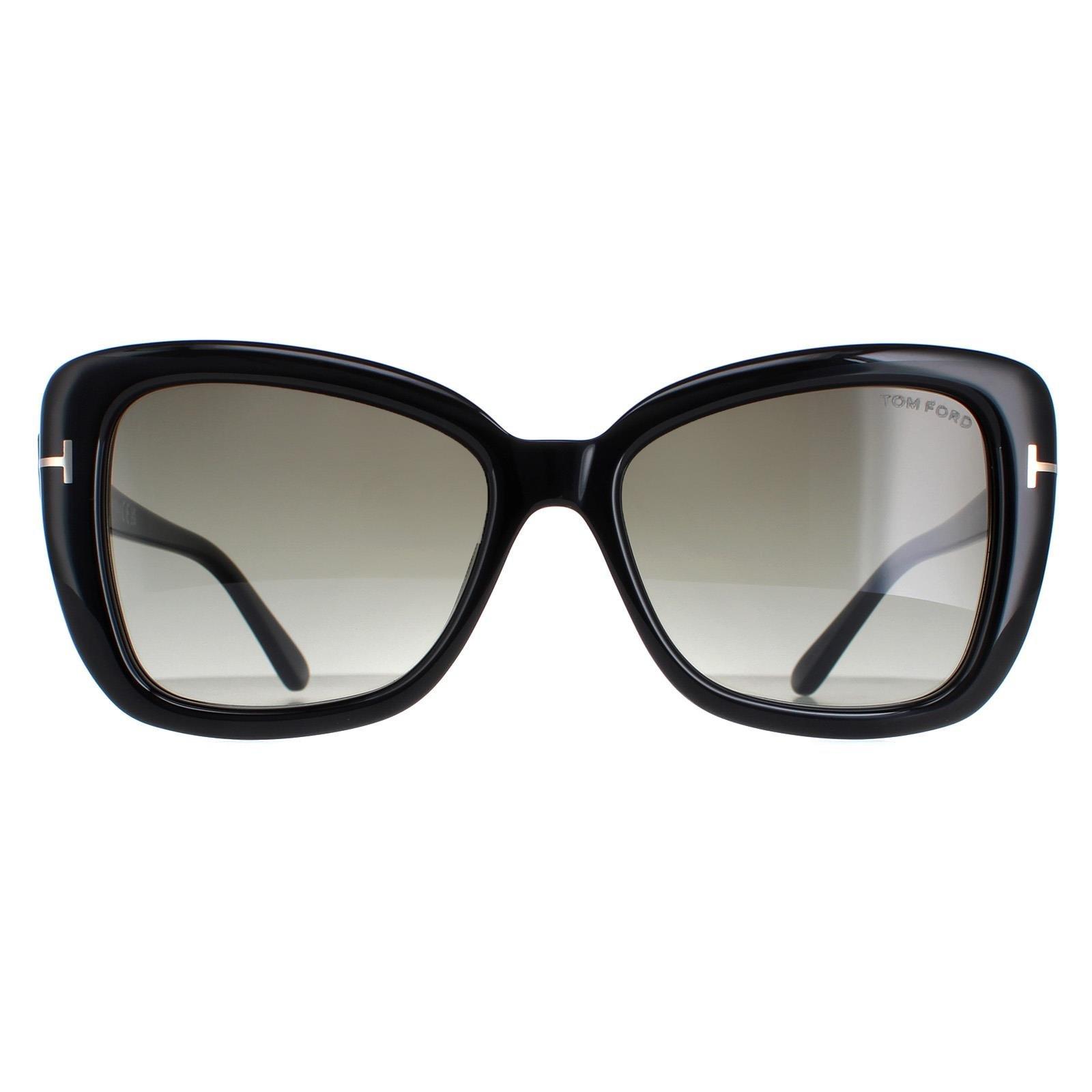 Квадратный блестящий черный дымчатый градиент Maeve FT1008 Tom Ford, черный солнцезащитные очки guess gus 8243 01b 55
