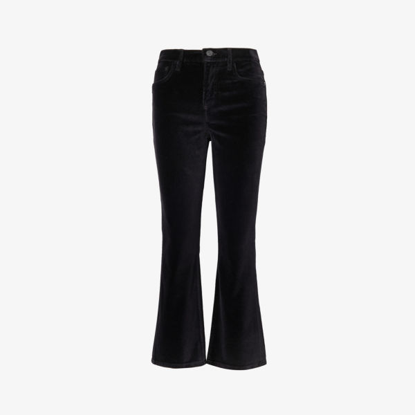 Бархатные джинсы F Le Crop Mini Boot из эластичного денима Frame, черный