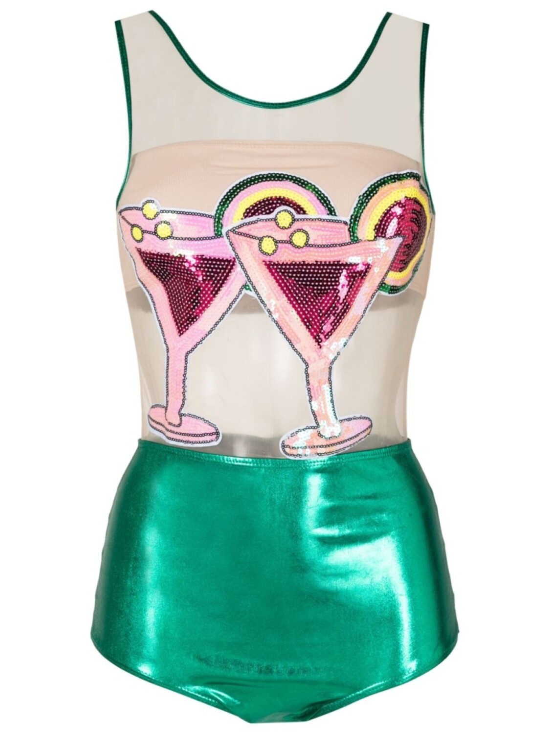 Купальник Drink с пайетками Brigitte, зеленый