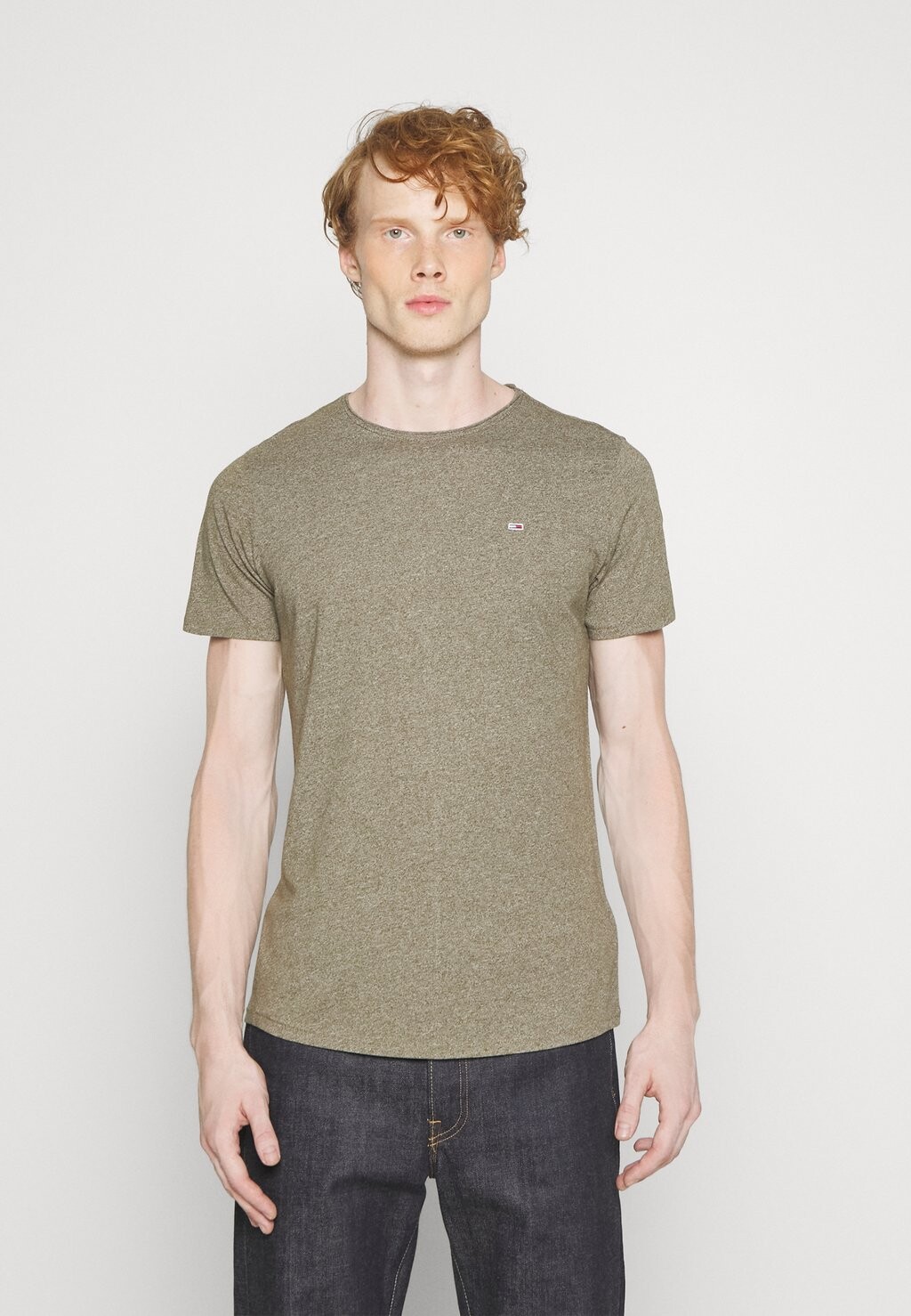 

Базовая футболка SLIM JASPE C NECK Tommy Jeans, темно-оливково-зеленый