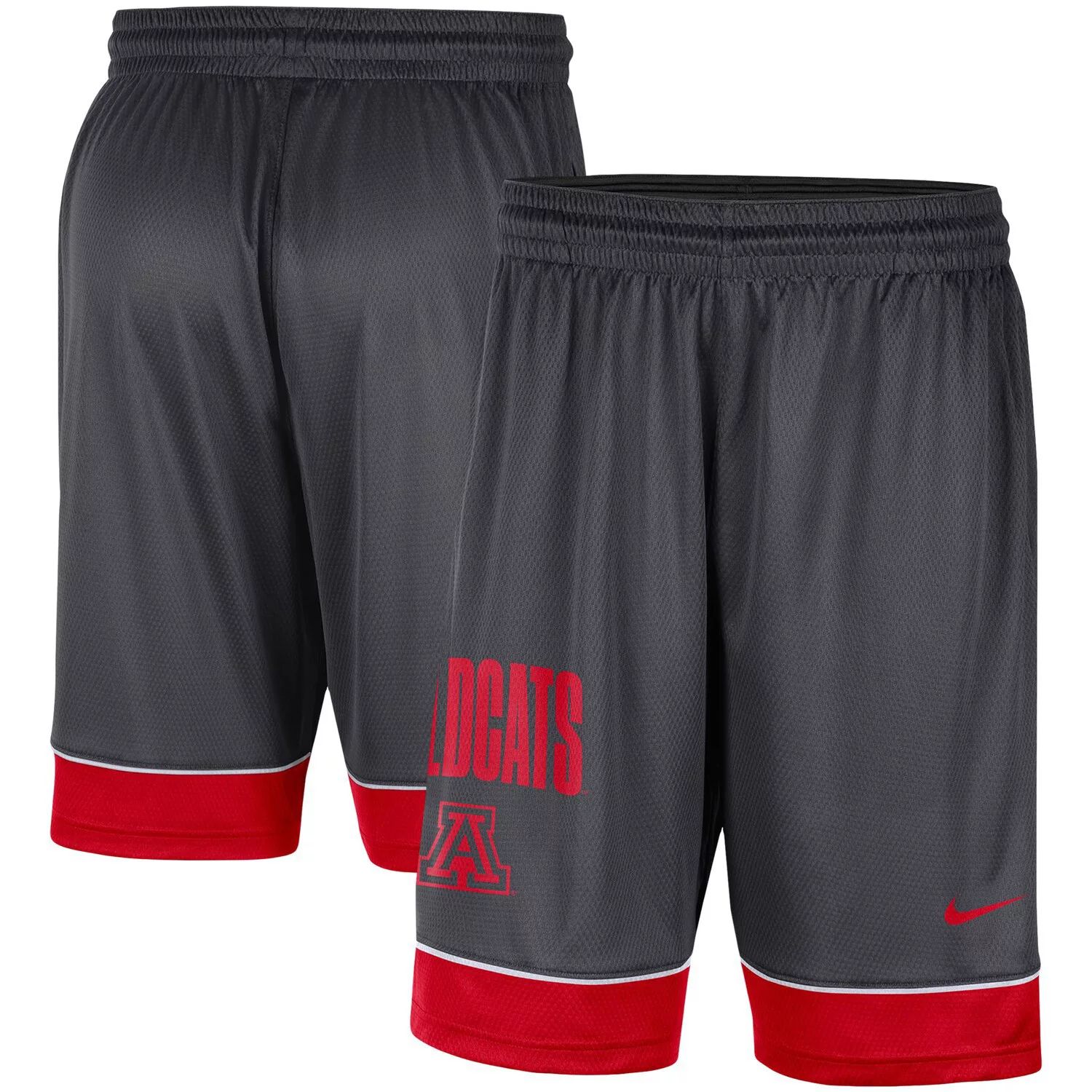 Мужские темно-серые/красные шорты Arizona Wildcats Fast Break Nike