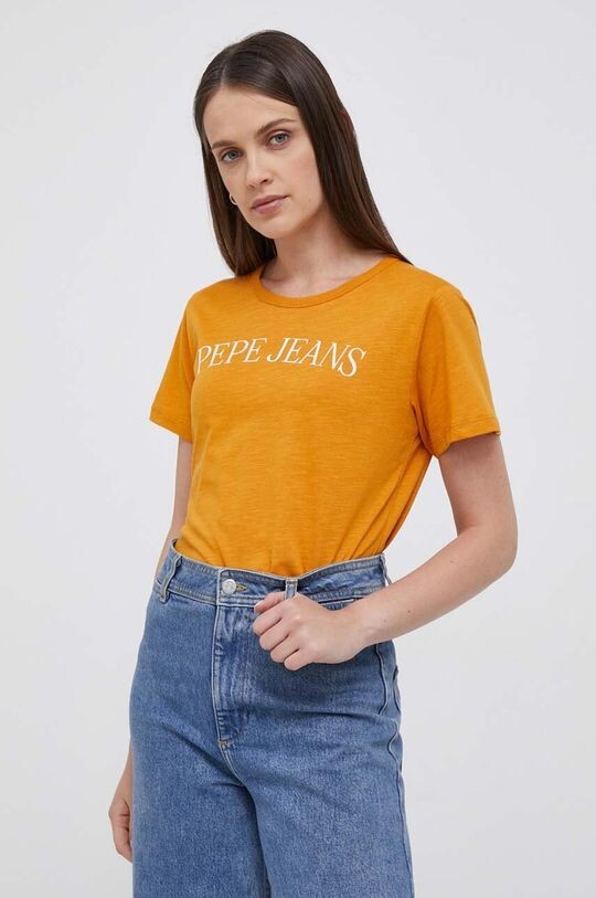 

Хлопковая футболка Pepe Jeans, оранжевый