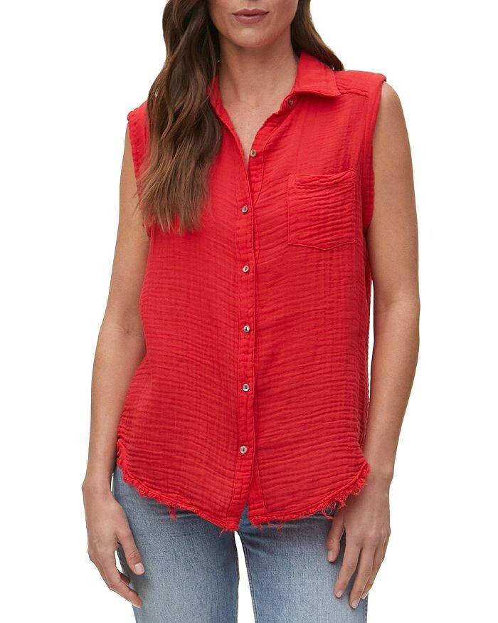 

Хлопковая майка на пуговицах Monique Michael Stars