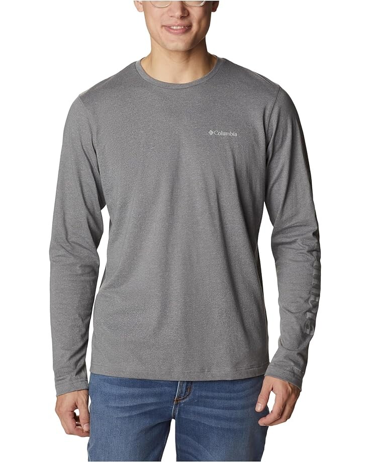 

Футболка Columbia Thistletown Hills Long Sleeve Logo, цвет City Grey Heather