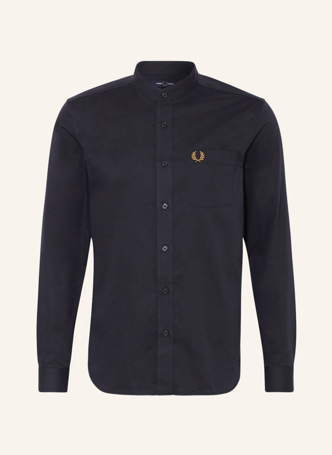 

Рубашка FRED PERRY Slim Fit mit Stehkragen, темно-синий