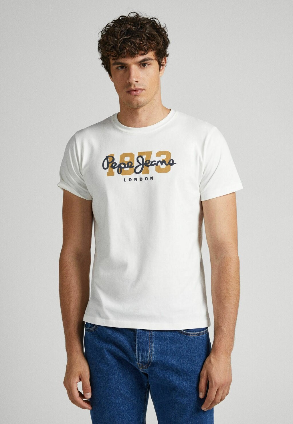 

Футболка с принтом Pepe Jeans, молочный, Коричневый