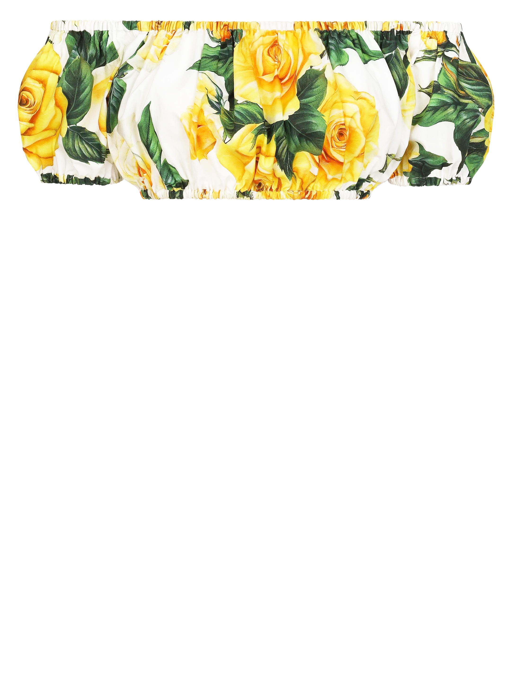 Топ Dolce&Gabbana Rose-print crop, белый