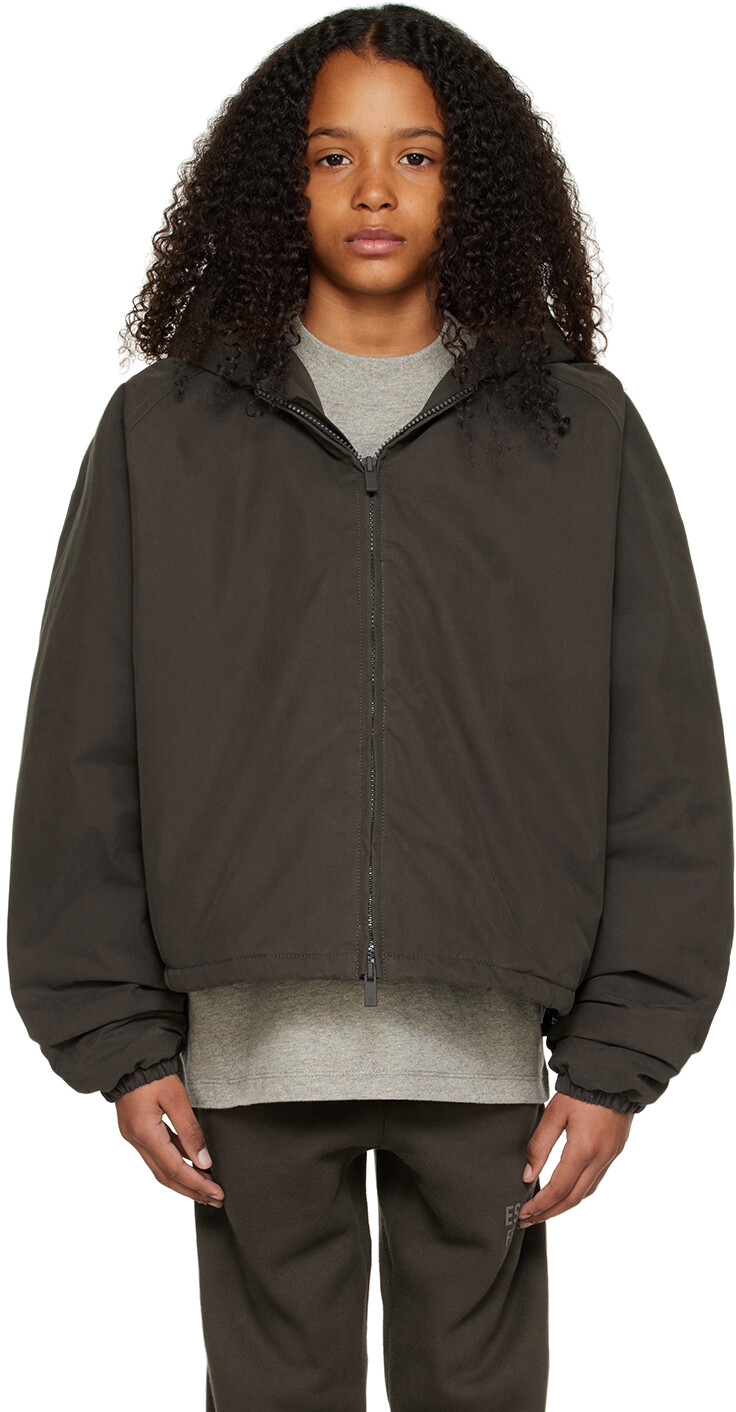 

Детская серая куртка на молнии во всю длину Fear of God ESSENTIALS, Серый