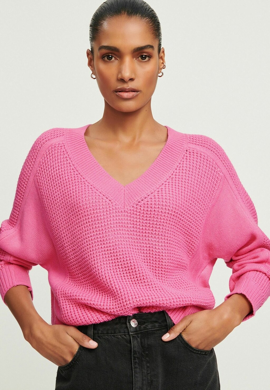 

Вязаный свитер COSY V-NECK STITCH Next, цвет pink