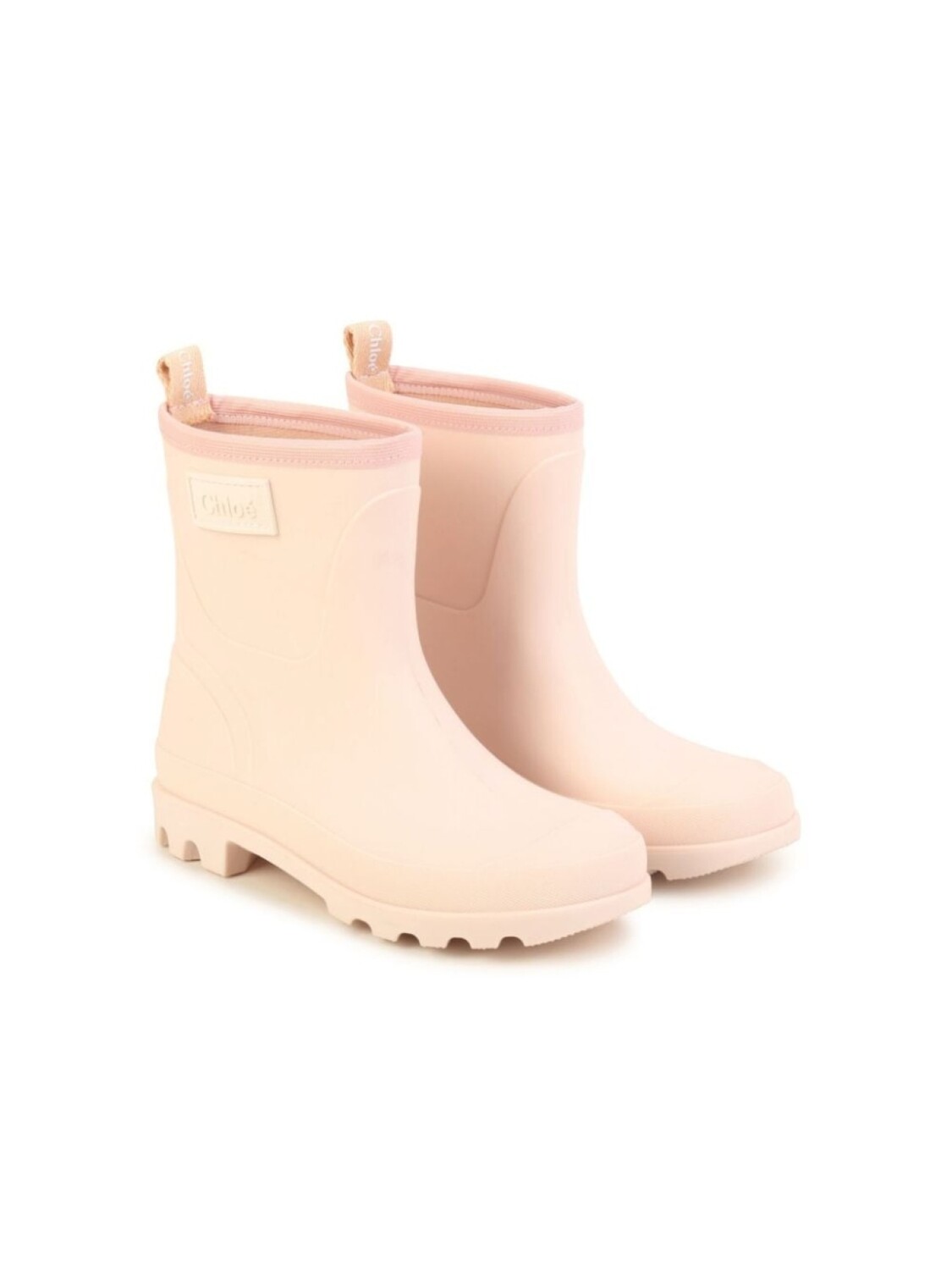 

Chloé Kids резиновые сапоги с нашивкой-логотипом, розовый