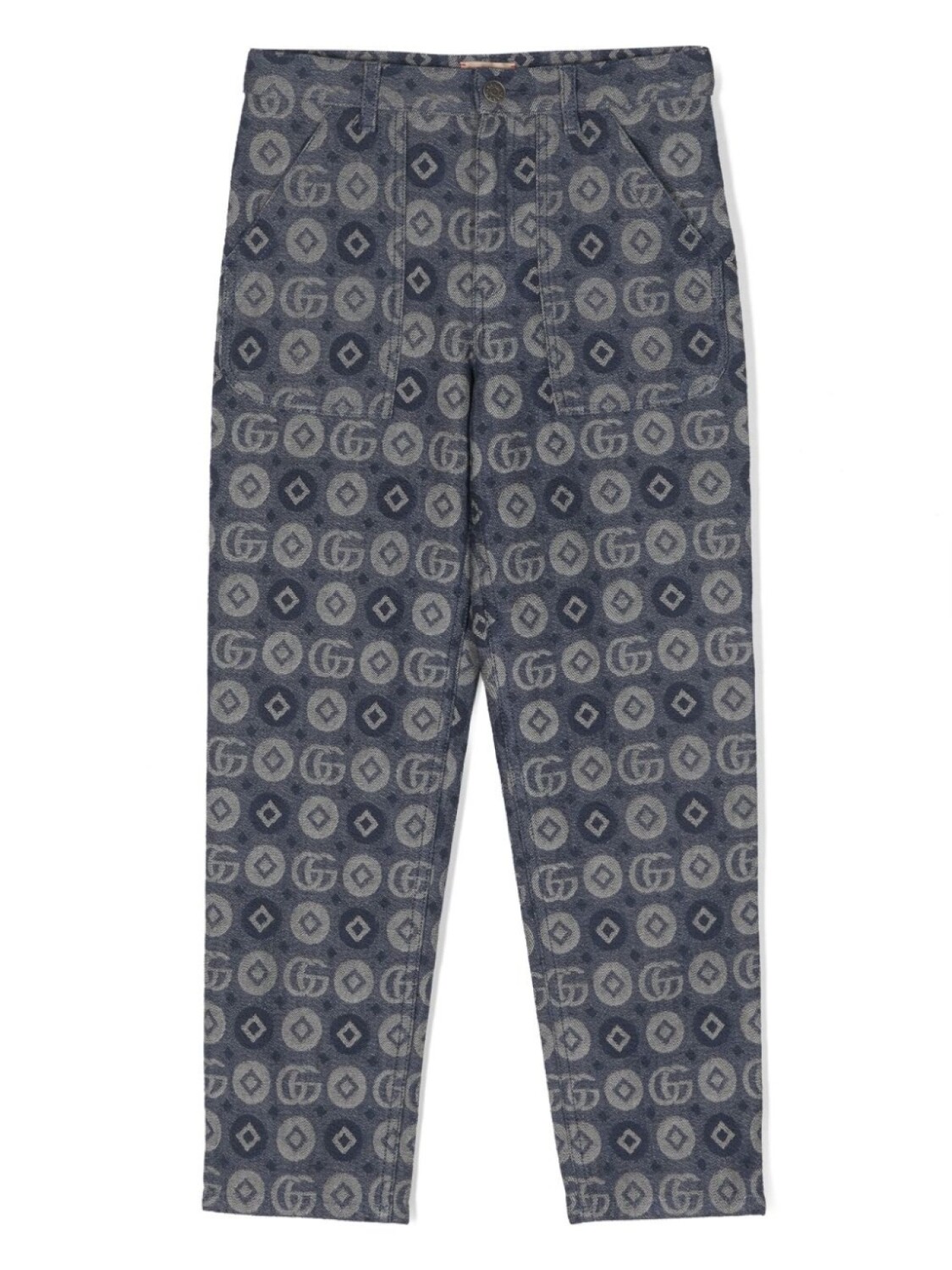 

Gucci Kids джинсы с монограммой, синий