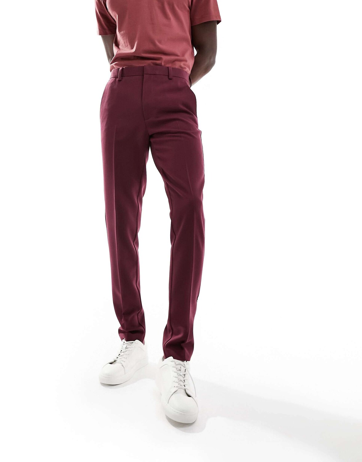 

Бордовые узкие брюки ASOS, Красный