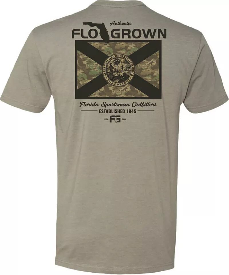мужская футболка flogrown sunset fishing lake Мужская футболка Flogrown Sportsman с камуфляжным флагом