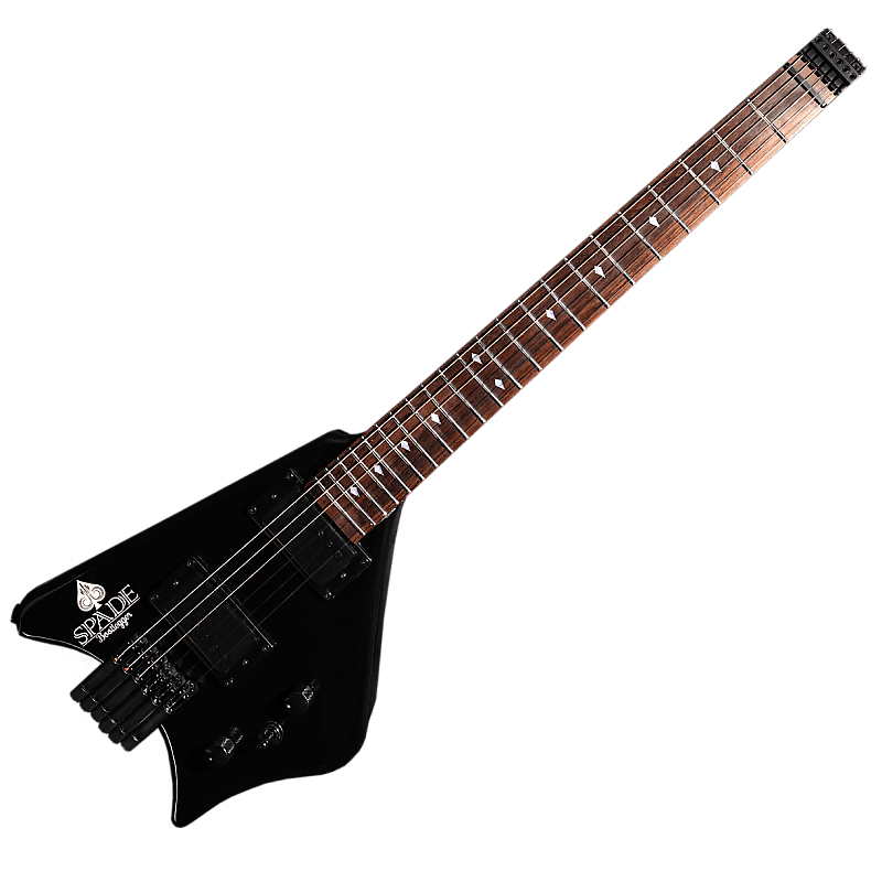 Электрогитара BootLegger Guitar Spade Gibson Scale 24.75 Headless Guitar With Case 2022 Black