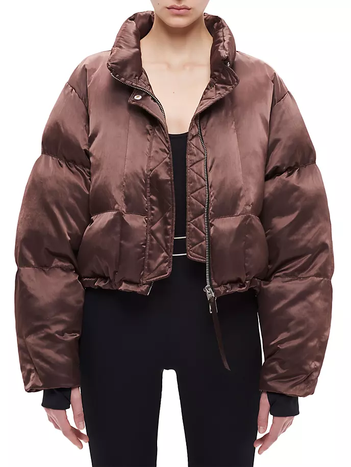 Укороченная куртка-пуховик Roux Shoreditch Ski Club, цвет chocolate brown