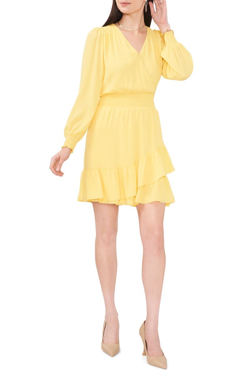 

Платье с длинными рукавами и запахом на лифе VINCE CAMUTO